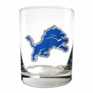 Detroit Lions Logo Rocks Glass - Set of 2