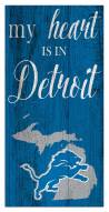 Detroit Lions My Heart State 6" x 12" Sign