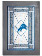 Detroit Lions Stained Glass with Frame