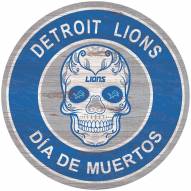 Detroit Lions Sugar Skull 12" Circle Sign