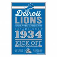 Detroit Lions Established Wood Sign