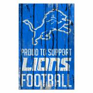 Detroit Lions Proud to Support Wood Sign