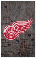 Detroit Red Wings 11" x 19" City Map Sign