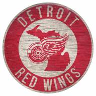 Detroit Red Wings 12" Circle with State Sign