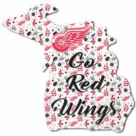 Detroit Red Wings 12" Floral State Sign