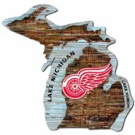 Detroit Red Wings 12" Roadmap State Sign