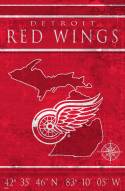 Detroit Red Wings 17" x 26" Coordinates Sign