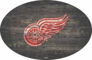 Detroit Red Wings 46" Distressed Wood Oval Sign