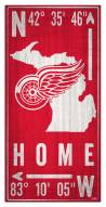 Detroit Red Wings 6" x 12" Coordinates Sign