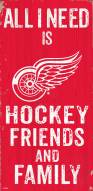 Detroit Red Wings 6" x 12" Friends & Family Sign