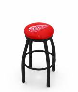 Detroit Red Wings Black Swivel Bar Stool with Accent Ring