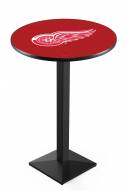 Detroit Red Wings Black Wrinkle Pub Table with Square Base