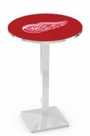 Detroit Red Wings Chrome Bar Table with Square Base