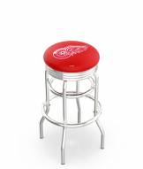 Detroit Red Wings Double Ring Swivel Barstool with Ribbed Accent Ring