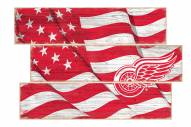 Detroit Red Wings Flag 3 Plank Sign