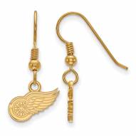 Detroit Red Wings Sterling Silver Gold Plated Extra Small Dangle Earrings
