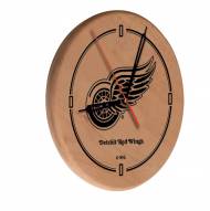 Detroit Red Wings Laser Engraved Wood Clock