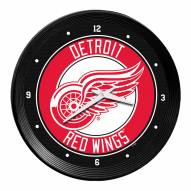 Detroit Red Wings Ribbed Frame Wall Clock