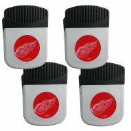 Detroit Red Wings 4 Pack Chip Clip Magnet with Bottle Opener