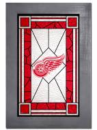 Detroit Red Wings Stained Glass with Frame