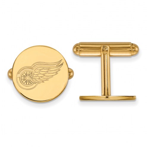 Detroit Red Wings Sterling Silver Gold Plated Cuff Links