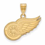 Detroit Red Wings Sterling Silver Gold Plated Medium Pendant