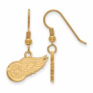Detroit Red Wings Sterling Silver Gold Plated Small Dangle Earrings