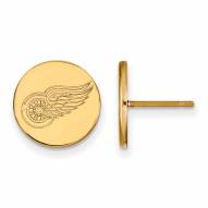 Detroit Red Wings Sterling Silver Gold Plated Small Disc Earrings
