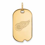 Detroit Red Wings Sterling Silver Gold Plated Small Dog Tag