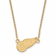 Detroit Red Wings Sterling Silver Gold Plated Small Pendant Necklace