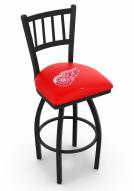 Detroit Red Wings Swivel Bar Stool with Jailhouse Style Back