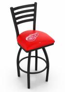 Detroit Red Wings Swivel Bar Stool with Ladder Style Back