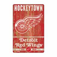 Detroit Red Wings Slogan Wood Sign