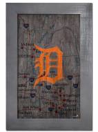 Detroit Tigers 11" x 19" City Map Framed Sign