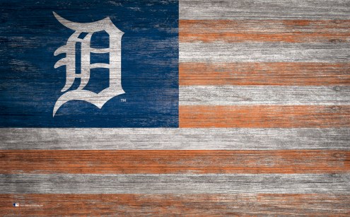 Detroit Tigers 11&quot; x 19&quot; Distressed Flag Sign