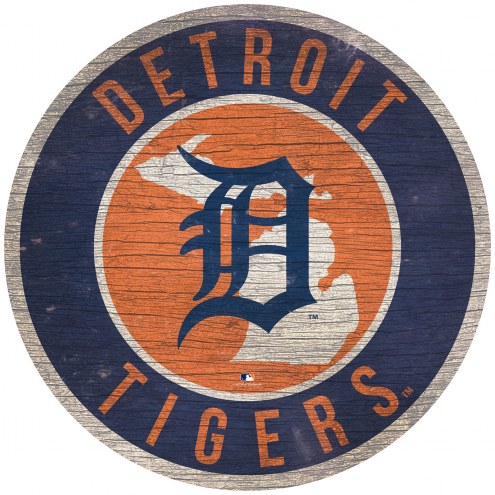 Detroit Tigers 12&quot; Circle with State Sign