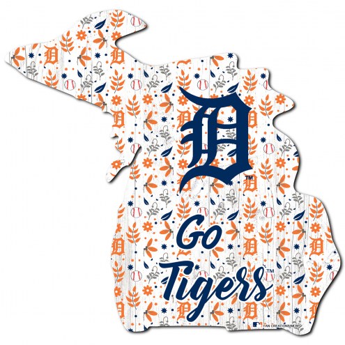 Detroit Tigers 12&quot; Floral State Sign