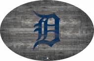Detroit Tigers 46" Distressed Wood Oval Sign