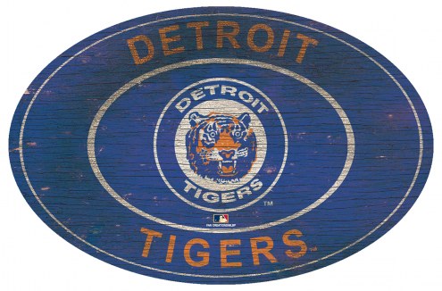 Detroit Tigers 46&quot; Heritage Logo Oval Sign