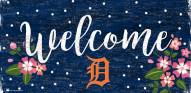 Detroit Tigers 6" x 12" Floral Welcome Sign