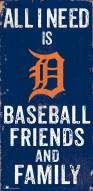 Detroit Tigers 6" x 12" Friends & Family Sign