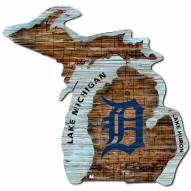 Detroit Tigers Distressed State with Logo Sign