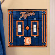 Detroit Tigers Glass Double Switch Plate Cover