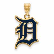 Detroit Tigers Sterling Silver Gold Plated Large Pendant