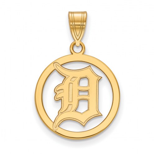 Detroit Tigers Sterling Silver Gold Plated Small Pendant