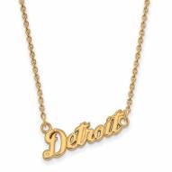 Detroit Tigers Sterling Silver Gold Plated Small Pendant Necklace