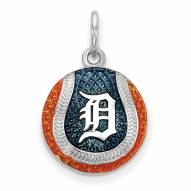 Detroit Tigers Sterling Silver Baseball Pendant