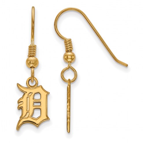 Detroit Tigers MLB Sterling Silver Gold Plated Small Dangle Earrings
