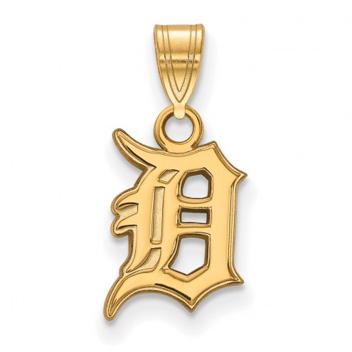 Detroit Tigers MLB Sterling Silver Gold Plated Small Pendant