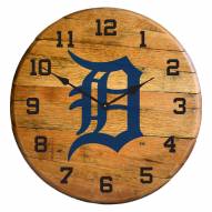 Detroit Tigers Oak Barrel Clock